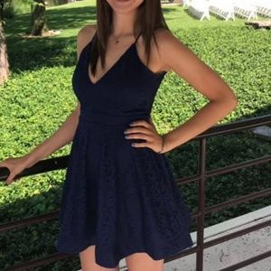dark blue dress